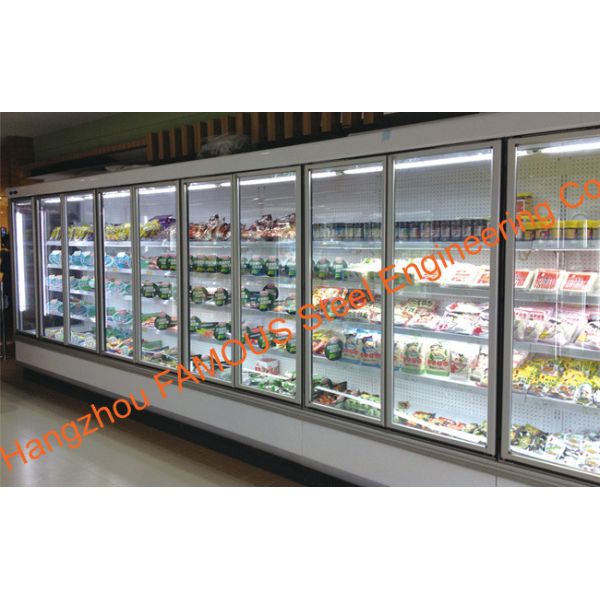 Narrow Aluminum Alloy Frame Glass Door For Display Cabinet Cold Room