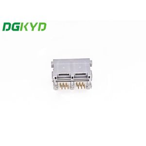 180 Degree 1X2 6P6C RJ45 Connector With Metal Shield