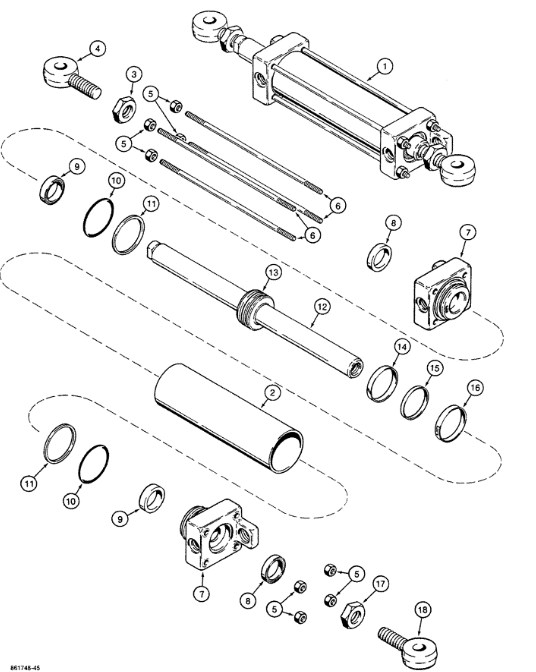 G110045 Seal Kit For Case Backhoe Loader SteeringCylinder 570LXT/MXT 580K 580L 580M 5805K
