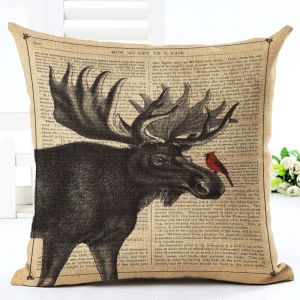 Geometric Deer Antler Throw Pillow Case Cushion Cover 18x18 Nordic Animal