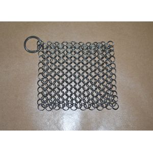 6x8 Inches Stainless Steel Chainmail Scrubber , Chain Cast Iron Cleaner