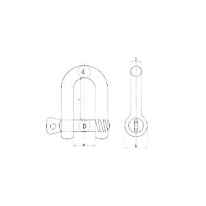 Customised European Type Large Dee Shackles For Marine Hardware
