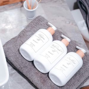 500ml white cylindrical smooth bottle for shampoo lotion bottle