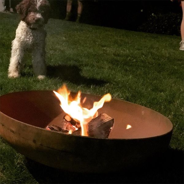 Portable Simple Rustic Round Brazier Wood Burning Corten Steel Fire Pit For Fun Time Outdoor Backyard