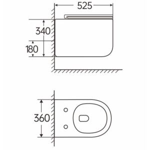 Modern Washdown New Trend Tornado Flush P Trap Wall Mounted Toilet