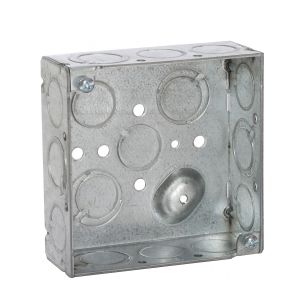 Quality Welded 4&quot; Steel Outlet Box With 1/2&quot; Concrete Knockouts 1.60mm Thick for sale