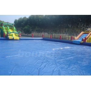 Durable Inflatable Water Park Slides With Big Pool For Beach Or Hotel
