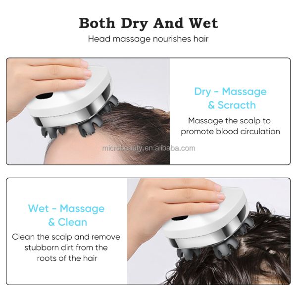 Electric Cordless Hair Scalp Massager With Red Light Therapy Massage Migraine Relief