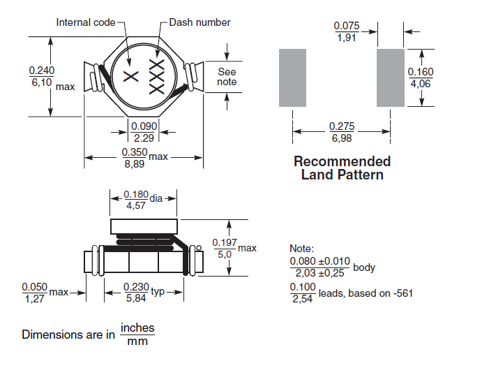 Inductor DO1813H-181ML_ Rugged self-leaded construction for reliable soldering