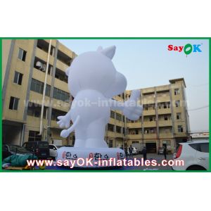 Custom Inflatable Cartoon Characters White Cattle 10m Height