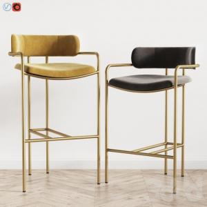Quality Lenox Velvet Counter Modern Bar Chairs West Elm Fashionable Design for sale