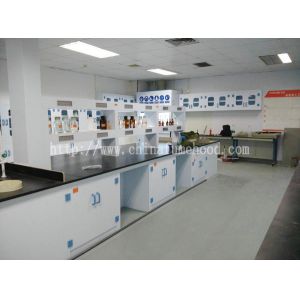 Floor Mounted Chemistry Lab Cabinets Ploypropylene Island Table Workbenches