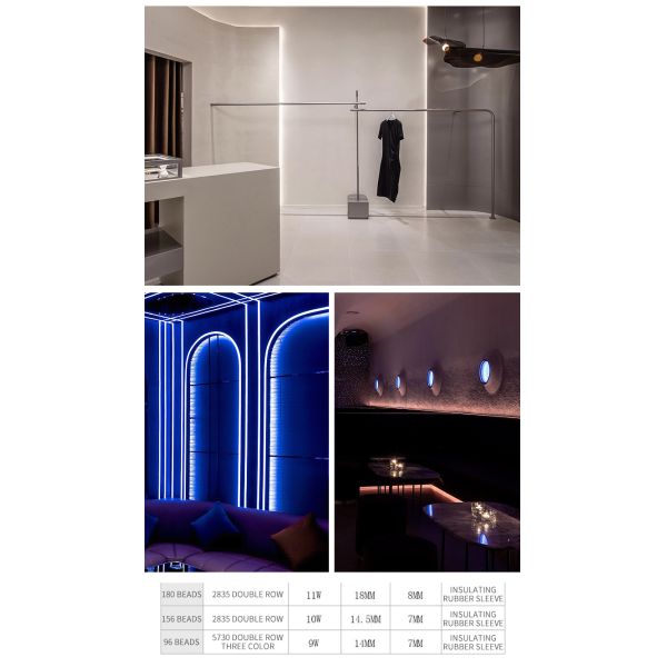 Decorative Ceiling Flexible LED Strip Lights Waterproof 180 Beads 11W