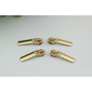 Factory direct sale zinc alloy nylon zipper teeth 3# handbag gold zipper puller