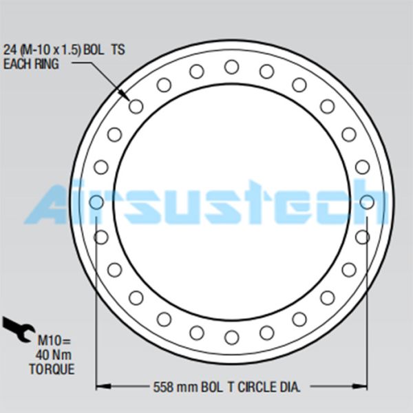 24 Bolts W01-M58-6979 Cover Plate Air Spring For Heavy Duty Machine Firestone Style 200
