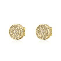 Black Zirconium Copper Earrings Round Diamond Earrings 3.5g