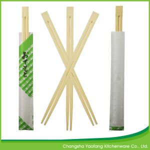 Restaurant 24cm Sushi Roll Chopsticks Twins Bamboo Open Paper Packing