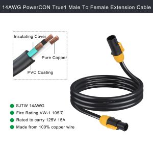 20A PowerCon True1 Extension Cable SAC3FCA to SAC3FCB IP65