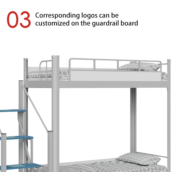 customization Myvidea Apartment Bunk Bed with Thickened Pipes, School Children's Bed, Double-layer Iron Frame Bed