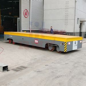Steerable 50 Tons Motorized Transfer Trolley , Stepless Speed Industrial