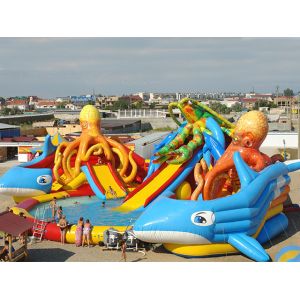customized giant octopus water park,dolohin animal inflatable water park with