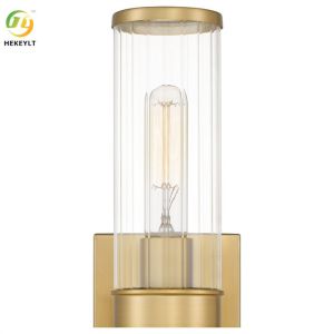 Striking Style Gold Metal Glass Modern Wall Light 2 Light