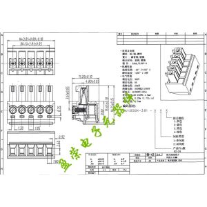 3.81mm Pitch PCB Plug-in Screw Terminal Blocks Plug + Right Angle Pin Header