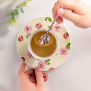 Ceramic Porcelain Mug For Business Gifts Vintage European Coffee Tea Cup And