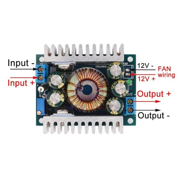 DC-DC 5-40V to 1.2-36V 8A/100W 12A Max Voltage Regulator for Car Step Down Buck Converter