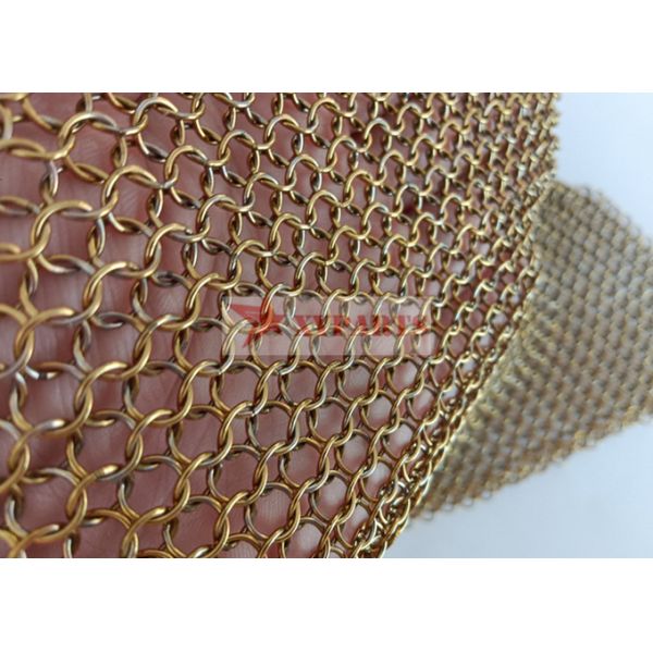 Brass Copper 7mm Stainless Steel Chain Mail Ring Mesh Curtain With Welded Type 1