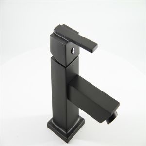 Seamless Tube Bathroom Black Brass Stainless Steel Faucet