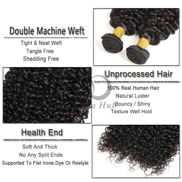 Natural Black Jerry Curly Remy Human Hair Bundles Sew In Weave Bundles Brazilian Bundle Deals