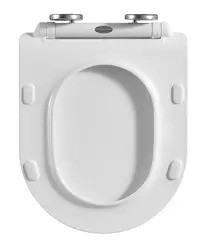 White D Shape Soft Close Toilet Seat Cover With Quick Release Lid And Two Push