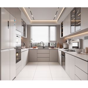 Laminate Custom Wood Modern White Shaker Kitchen Cabinet Modern Luxury