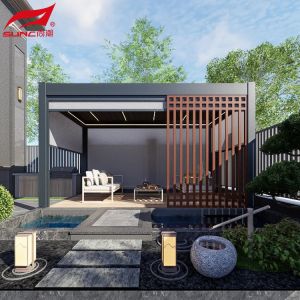 Smart Remote Controlled Aluminum Garden Pergola Waterproof Windproof Gazebo