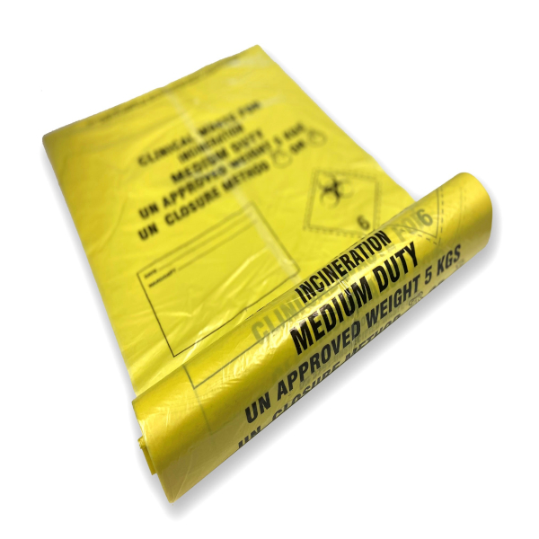 Disposal Plastic Yellow Clinical Infectious Waste Bag In Roll
