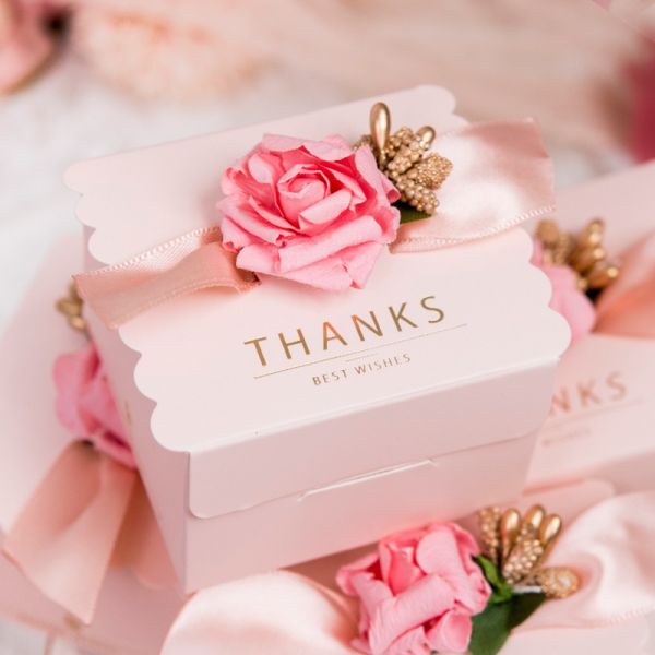 Premium Wedding Favor Collection Silk Ribbon Accents Floral Embellished Presentation Boxes