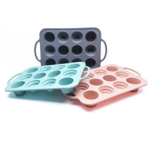 Non Sticky 12 Cavity Silicone Mini Cupcake Molds