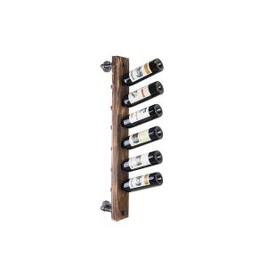 Wall Mounted 6 Bottle Wine Rack Malleable Iron Material With Casting