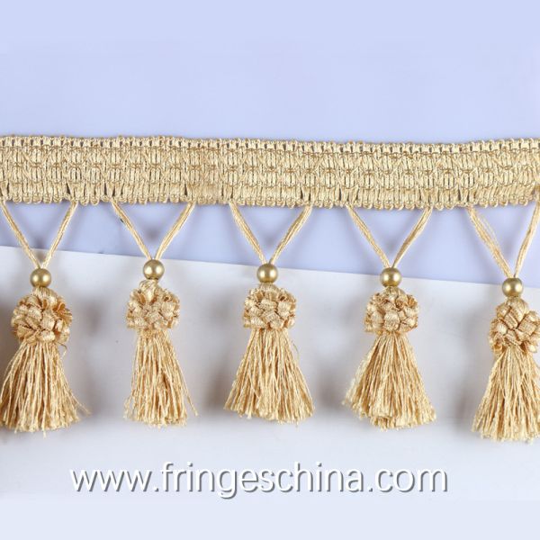 Handmade fashionable chain beads lace tassels fringes for curtain/sofa/pillow decoration