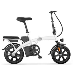 Womens Folding Electric Bike 14 Inch 350w 500w High Carbon Steel Frame CYSUM S8