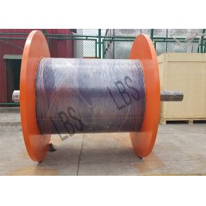 Big Wire Rope Winch Drum For Hoisting And Crane With Connection Shaft