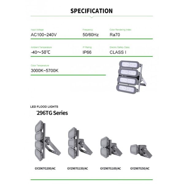Exterior IP66 Arena 150w 100w Led Stadium Flood Lights