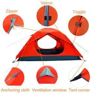 China Red Elastic Rope 3 Person 210x120cm Outdoor Camping Tent on sale