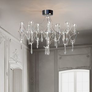 Modern Starry Crystal Chandelier Living Room Luxury Hotel Villa silvery