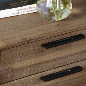 Nordic Modern Walnut Wood Bedside Table with Double Drawer