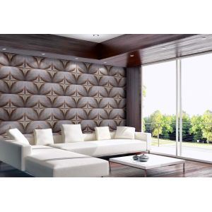 Moisture Proof 3D Leather Wall Panel Customized Leather Foam Wall Panels