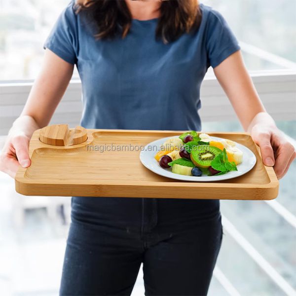 Countertop Serving Bamboo Platter Tray Plate Dish Rectangle