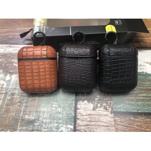 OEM Crocodile Pattern Real Leather Earphones Case Protective Headphones Cover