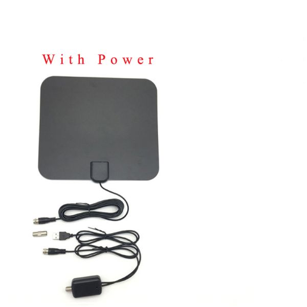 High Quality ABS Black IEC USB F Male Indoor Flat HDTV Antennas